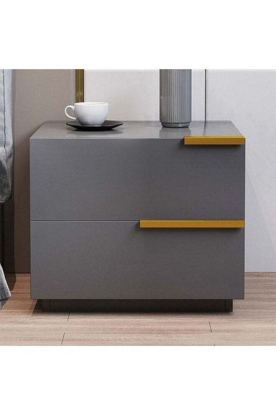 House One Nightstand | European-style Light Luxury Bedside Table With Drawers 50x42x47 Cm - Black