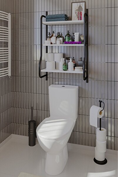 Morpanya Elonyss Klozet Üstü Düzenleyici Raf Banyo Düzenleyici Raf Klozet Üstü Raf Banyo Raf Dolap