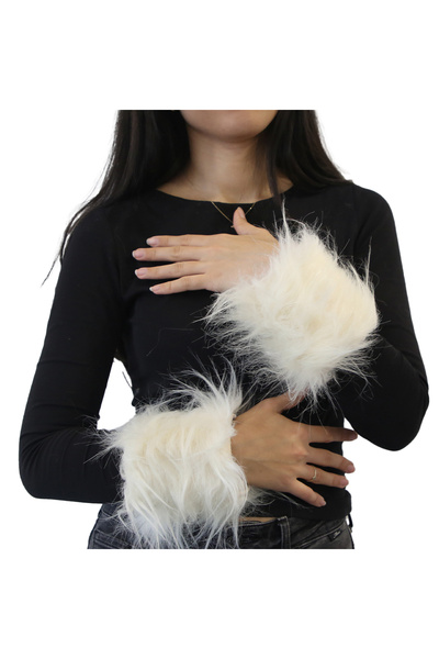 Yarnart Cuffs - Faux Fur Cuff - Cream - F504