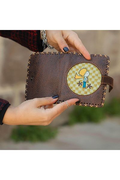 HOODİEMOUSE Ethnic Bohemian Retro Small Wallet - Brown with Prince Figure