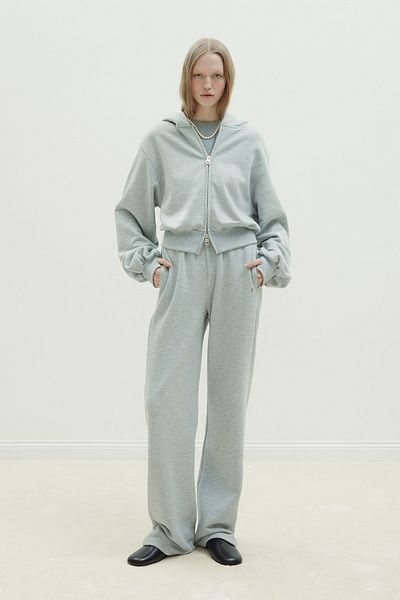 Suud Collection Gray Mila Oversize Zippered Cardigan