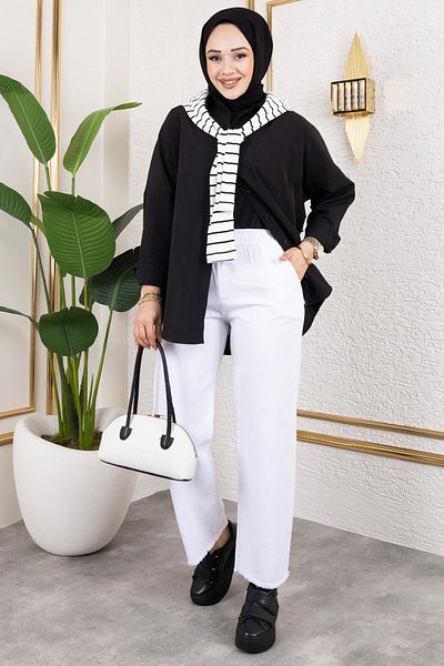 Tesettür Diyarı Women's Gabardine Fabric Pipe Leg Trousers