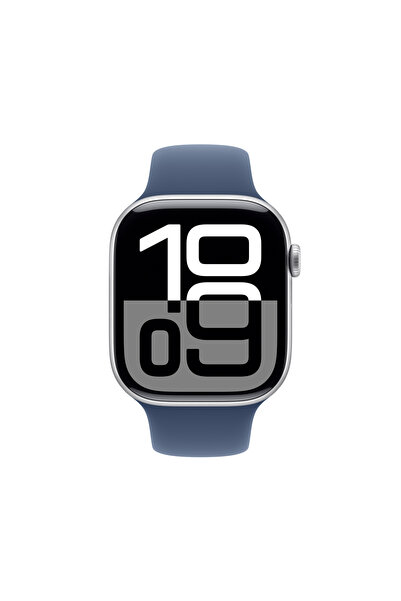 Apple Watch Series 10 GPS 46mm Gümüş Alüminyum Kasa + Kot Rengi Spor Kordon - S/M