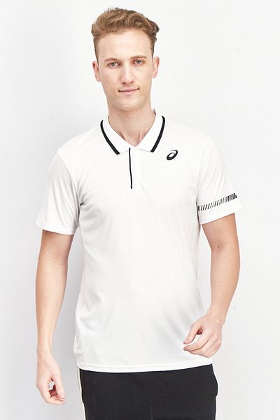 Asics Men Sportswear Fit Short Sleeve Golf Polo Shirts, White