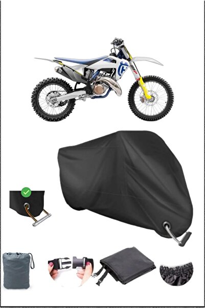 Breen Black Husqvarna Tc50 Durable Lock Compatible Waterproof Motorcycle Tarp...