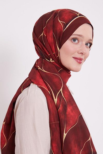 Levidor شال ملكي بنمط ورق أحمر