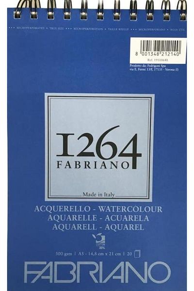 Fabriano 1264 Acuarelă A3 - 300 gr - F-1264 Caiet acuarelă - Spiral de sus