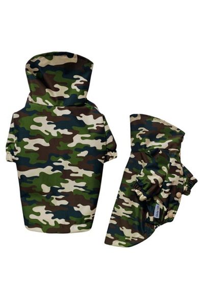 GedyCo Green Camouflage Fleece Small Breed Dog Raincoat