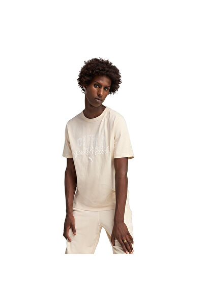 Puma تي شيرت كلاس للرجال باللون البيج ذو الطراز الكاجوال 68464387