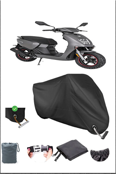 Breen Black Mondıal 50Tab Durable Lock Compatible Waterproof Motorcycle Tarpa...