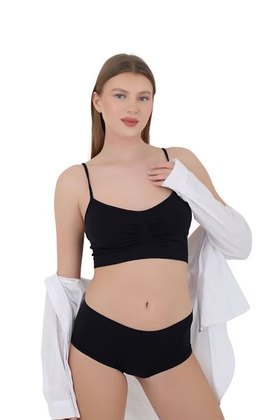CNT Pachet de 1 chiloți brazilian din microfibră pentru femei - negru, alb, culoare nud