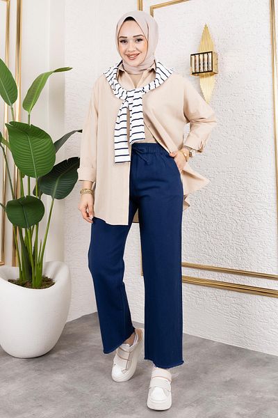 Tesettür Diyarı Women's Gabardine Fabric Pipe Leg Trousers