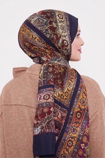 Levidor K.Lacivert Motif Desen Royal Şal