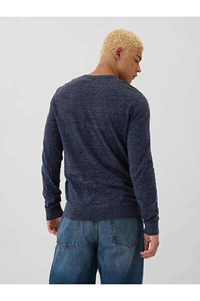 GAP Erkek Mavi %100 Pamuk Crew Kazak