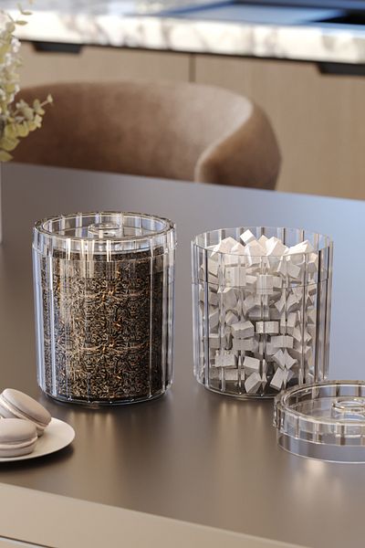 Pufwin Home 2 Pcs Lid Tea Candy Turkish Delight Cookie Cookie Pulses Seasoning Storage Presentation Box 700ml