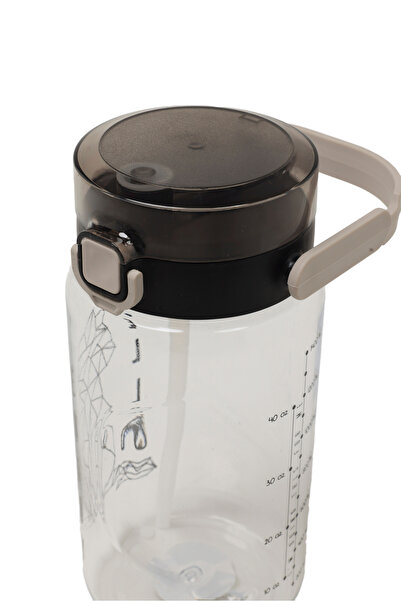 QUİCKPREP 1,5LT BASKILI BEJ PİPETLİ SU MATARASI