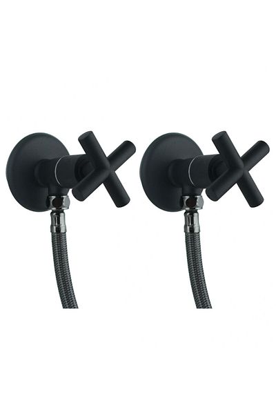 FKN Double Corner Spiral Black Bidet Faucet