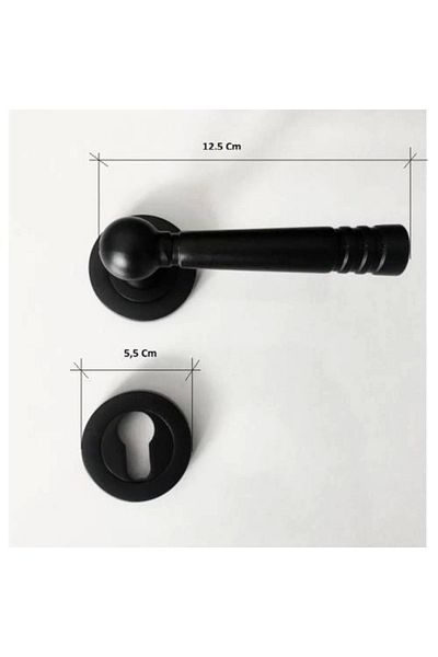Yale Black Steel Yale Door Handle with Ottoman Badge 1 Set