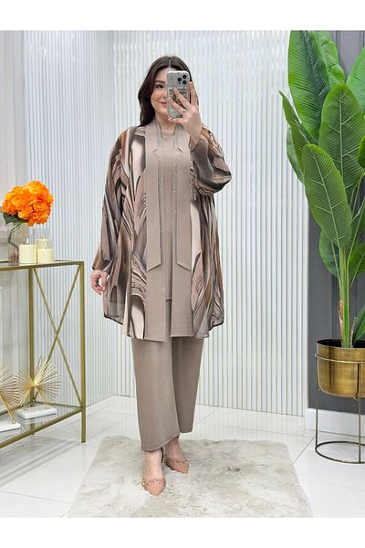 GK Σετ τουνίκ 3 τεμαχίων Sandy Chiffon Plus Size
