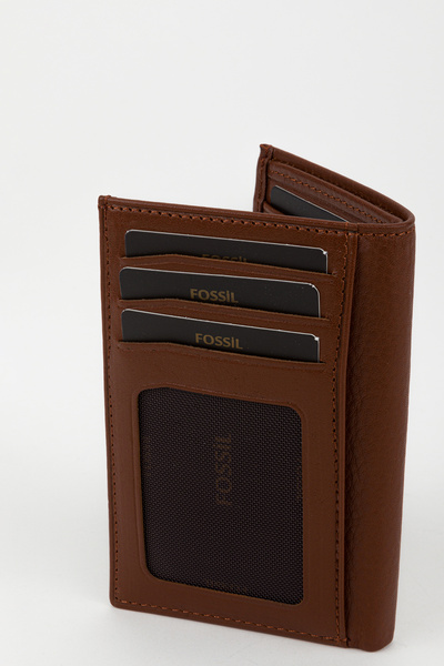 Fossil Boxed Genuine Leather Black Magnetic Vertical Men's Hand Portfolio Wallet