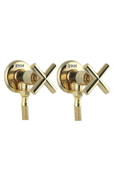 FKN Double Corner Spiral Gold Bidet Faucet
