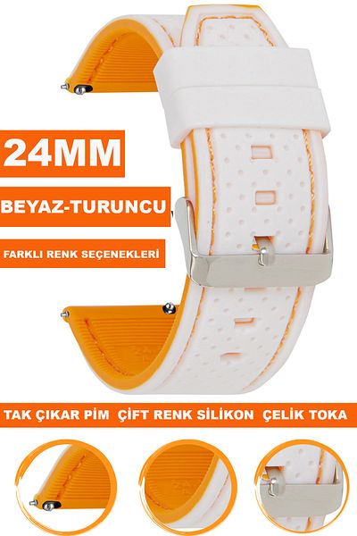 COBRA 24mm Fossil-Welder-Casio-Seiko-Omega-Armani Watch Compatible Silicone Watch Band - A5424