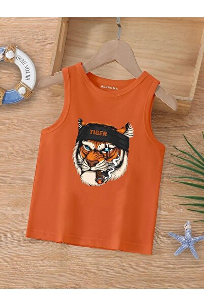 BENROMA ÇİZGİ FİLM KARAKTER BASKILI KOLSUZ ÇOCUK TİŞÖRT
