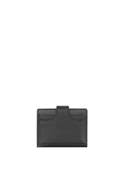 CENGİZ PAKEL Cengiz Pakel Unisex Genuine Leather Small Size Card Holder - 2513 - Black/Green