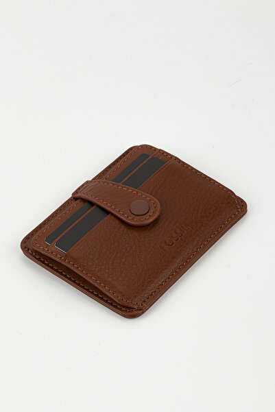 Fossil Boxed Genuine Leather Tan Hand Portfolio Card Holder Wallet