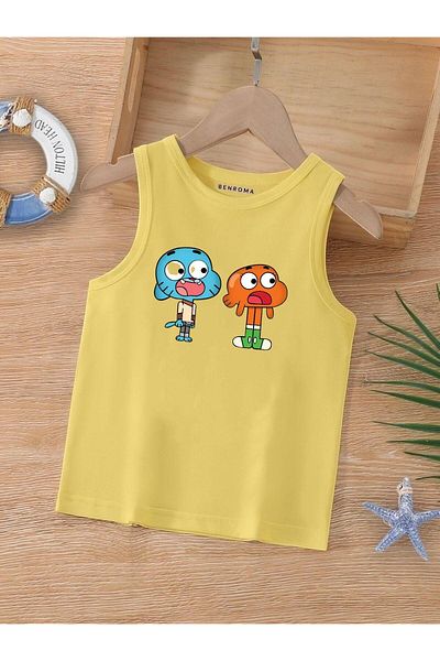 BENROMA 1 tricou este un cadou pentru achiziții de 6 și mai sus în coș - Tricou fără mâneci pentru copii cu imprimeu cu personaje de desene animate