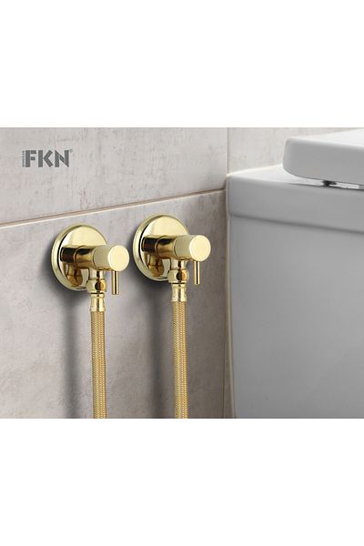 FKN Double Rod Head Brass Spiral Gold Bidet Faucet (2 Faucets 2 Spiral)