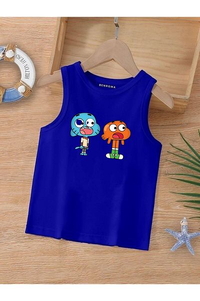 BENROMA 1 tricou este un cadou pentru achiziții de 6 și mai sus în coș - Tricou fără mâneci pentru copii cu imprimeu cu personaje de desene animate