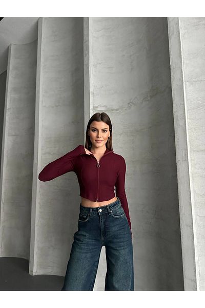 VOLT CLOTHİNG Damenbluse mit Reißverschluss