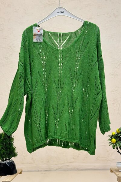 sahnemoda Ajurlu V Yaka Yarasa Merserize Bluz