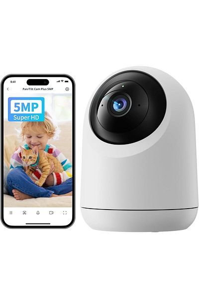 SwitchBot 360 Motion Tracking Home Security Camera 5MP - Pan/Tilt Cam 3K Super HD Baby Monitor/Pet Camera
