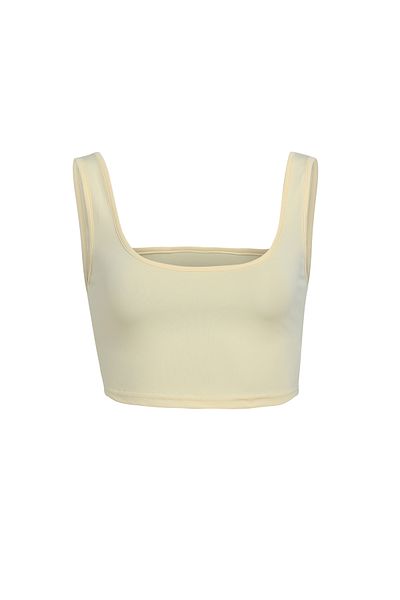 Quzu Yellow Thick Strap Crop Bustier
