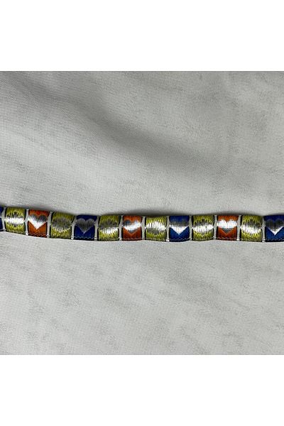 Bukle İplik Heart Sun Heart Retro Motif Decorative Strip - 1 cm Width (5 Meters)