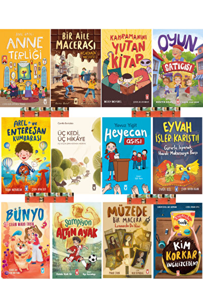 Timaş Çocuk 2.3.Sınıf (12tane) nitelikli kitap-Anne Terliği Üç Kedi Üç Hikaye...