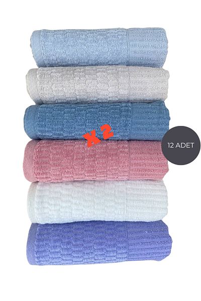 Sudem Home Collection Ahsen 100% Cotton Soft Hand Towels Set - 3Pcs 6Pcs and 12Pcs 50*90cm