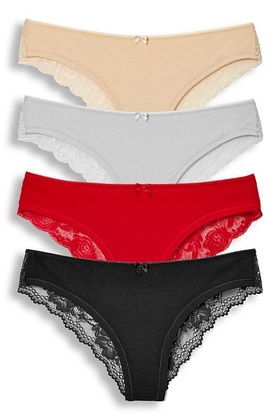 HNX 4 Pack Cotton Back Lace Women's Panties