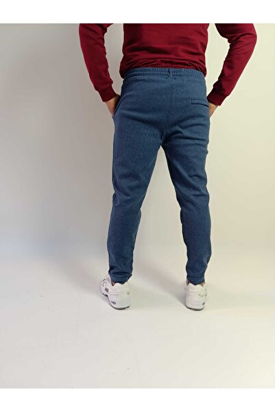 memowear Blue Boyfriend Unisex Waffle Stitched Back Pocket Double Leg Pants