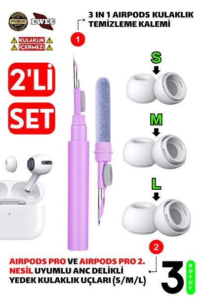 EWEC Pro ve Pro 2.Nesil Uyumlu Anc Delikli Silikon Kulaklık Uçlar (S,M,L) ve ...