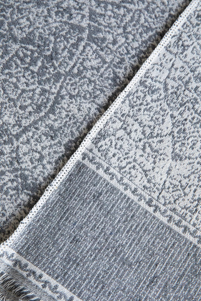 FAVORA Merlin Cotton Fringed Sofa - Sofa Bed Cover 170X220 - Gray