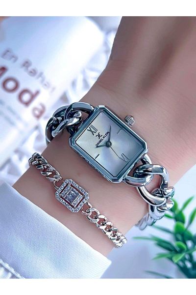 Daniel Klein Sports Chain Cord Cornered Series Women's Wrist Watch+Bracelet Bdk.001A2.4