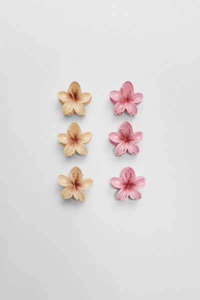 Stradivarius Set of 6 mini flower hair clips