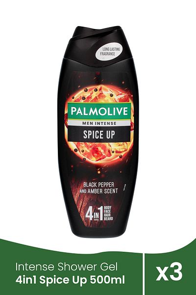 Palmolive Men Intense 4-in-1 Shower Gel - Spice Up 500ml x 3 pieces