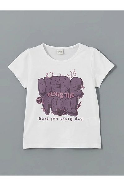 LC Waikiki Lcw Eco Gray Crew Neck Girls T-Shirt & Leggings