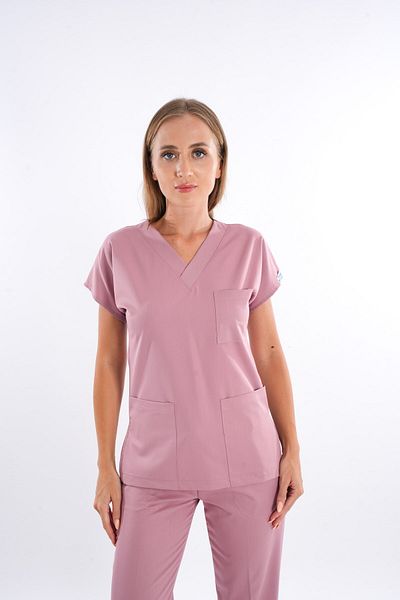 Nur Medikal Giyim Scrub unisex Elite Lycra Powder - Set de uniforme pentru asistentă și medic