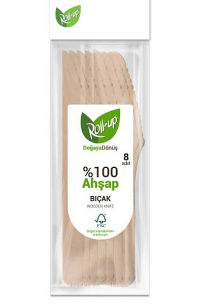 Çemrek Süs Parti Rollup Nature Dreams Wooden Knife 50Pcs