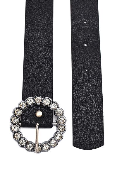 Paçuli Moda Round Jewelled Buckle Women's Belt